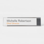 Modernes Schlichtes Minimalistisches Hinzufügen ei Schreibtischnamensplakette (Vorderseite )