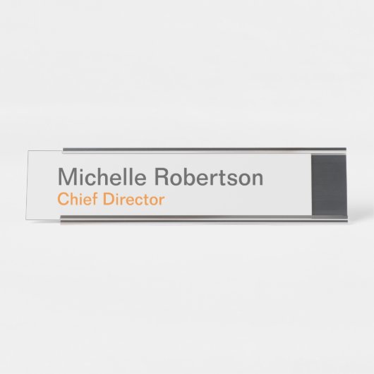 Modernes Schlichtes Minimalistisches Hinzufügen ei Schreibtischnamensplakette (Vorderseite )