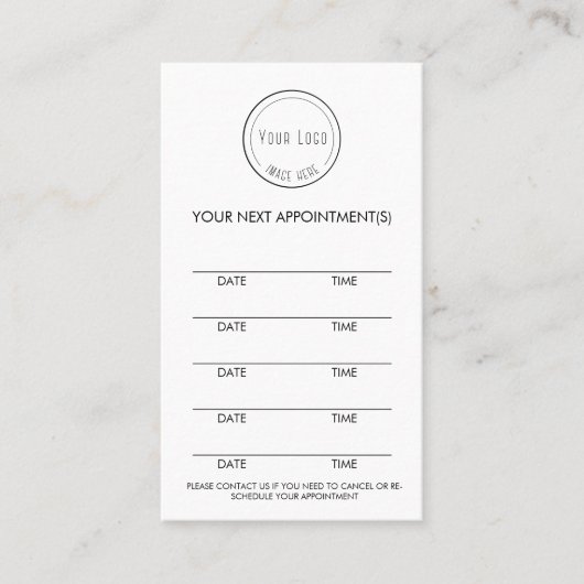 Modernes, schlichtes, minimalistisches Logo in Sch Terminkarte (Vorderseite)