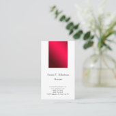 Modernes, schlichtes, minimalistisches Rot Visitenkarte (Stehend Vorderseite)