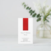 Modernes, schlichtes, minimalistisches Rot Visitenkarte (Stehend Vorderseite)