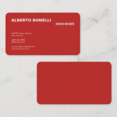Modernes Schlichtes Minimalistisches Rotes Weiß Be Visitenkarte (Vorne/Hinten)