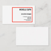 Modernes Schlichtes Minimalistisches Rotes Weiß Visitenkarte (Vorne/Hinten)