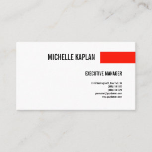 Modernes Schlichtes Minimalistisches Rotes Weiß Visitenkarte