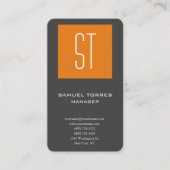 Modernes, schlichtes Monogramm-Grau Visitenkarte (Vorderseite)