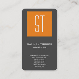 Modernes, schlichtes Monogramm-Grau Visitenkarte