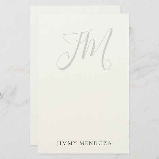 Modernes, schlichtes Monogramm mit einfacher Hands Briefpapier (Vorne/Hinten)