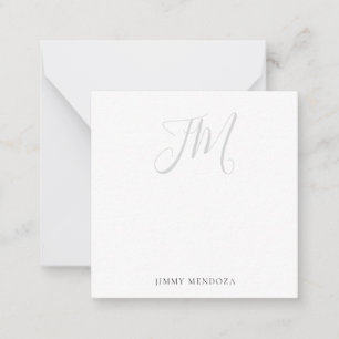 Modernes, schlichtes Monogramm mit einfacher Hands Mitteilungskarte