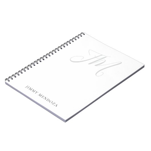 Modernes, schlichtes Monogramm mit einfacher Hands Notizblock (Linke Seite)