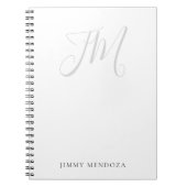 Modernes, schlichtes Monogramm mit einfacher Hands Notizblock (Vorderseite)
