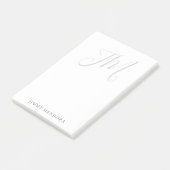 Modernes, schlichtes Monogramm mit einfacher Hands Post-it Klebezettel (angewinkelt)