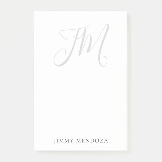 Modernes, schlichtes Monogramm mit einfacher Hands Post-it Klebezettel (Vorderseite)