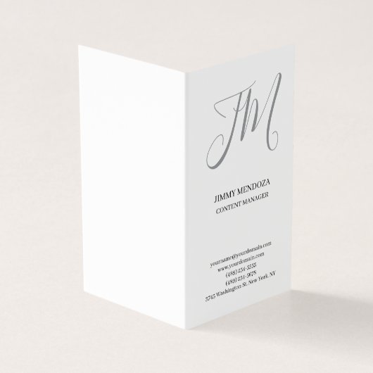 Modernes, schlichtes Monogramm mit einfacher Hands Visitenkarten (Vorderseite)