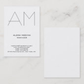 Modernes schlichtes Monogramm Visitenkarte (Vorne/Hinten)