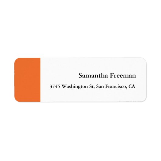 Modernes, Schlichtes Orange Weiß Minimalistisch (Vorne)