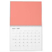 Modernes, schlichtes, orangefarbenes Blume Monogra Kalender (Mär 2027)