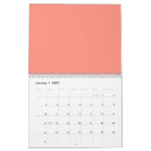 Modernes, schlichtes, orangefarbenes Blume Monogra Kalender (Jan 2027)
