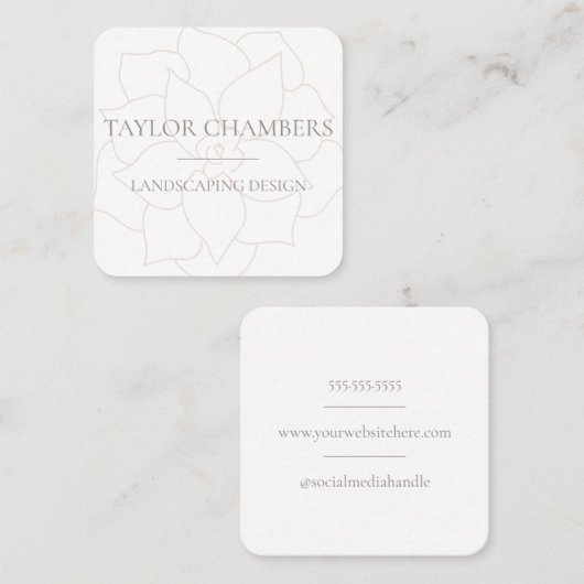 Modernes, schlichtes quadratische visitenkarte (Vorne/Hinten)