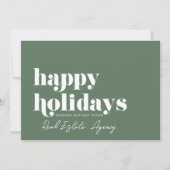 Modernes, schlichtes Real Anwesen Business Feiertagskarte (Vorderseite)