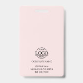 Modernes, schlichtes Rosa Minimalistisches Mitarbe Ausweis (Back)