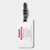 Modernes schlichtes, schlichtes, minimalistisches  gepäckanhänger (Vorderseite vertikal)