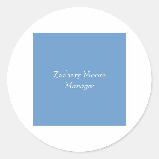 Modernes, schlichtes, schlichtes, minimalistisches runder aufkleber (Vorderseite)