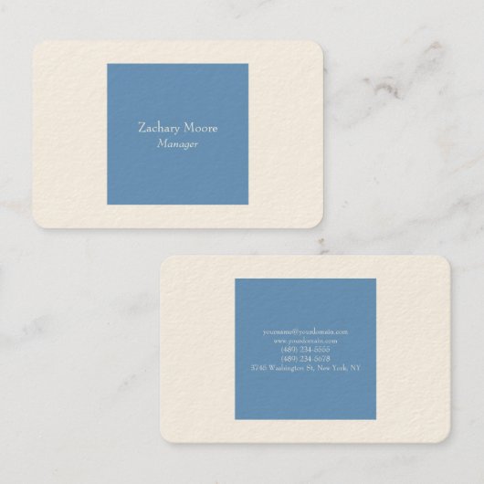 Modernes, schlichtes, schlichtes, minimalistisches visitenkarte (Vorne/Hinten)