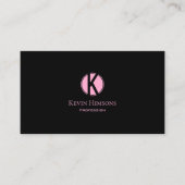 Modernes Schlichtes Schwarz und Rosa mit Monogramm Visitenkarte (Vorderseite)