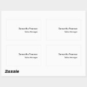 Modernes, Schlichtes Schwarz und Weiß Minimalistis Rechteckiger Aufkleber (Blatt)