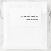 Modernes, Schlichtes Schwarz und Weiß Minimalistis Rechteckiger Aufkleber (Tasche)