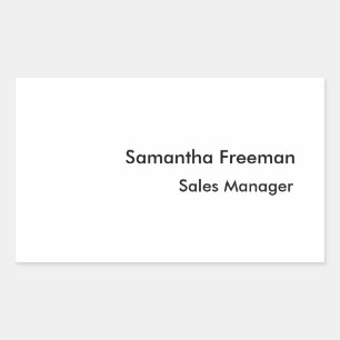 Modernes, Schlichtes Schwarz und Weiß Minimalistis Rechteckiger Aufkleber