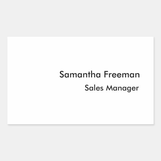 Modernes, Schlichtes Schwarz und Weiß Minimalistis Rechteckiger Aufkleber (Vorderseite)