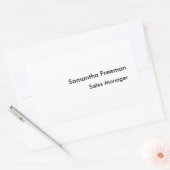 Modernes, Schlichtes Schwarz und Weiß Minimalistis Rechteckiger Aufkleber (Umschlag)