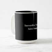 Modernes, Schlichtes Schwarz und Weiß Minimalistis Zweifarbige Tasse (Vorderseite Links)
