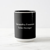 Modernes, Schlichtes Schwarz und Weiß Minimalistis Zweifarbige Tasse (Mittel)
