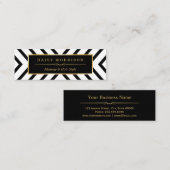 Modernes, schlichtes, Schwarz-weißes Muster Mini Visitenkarte (Vorne/Hinten)