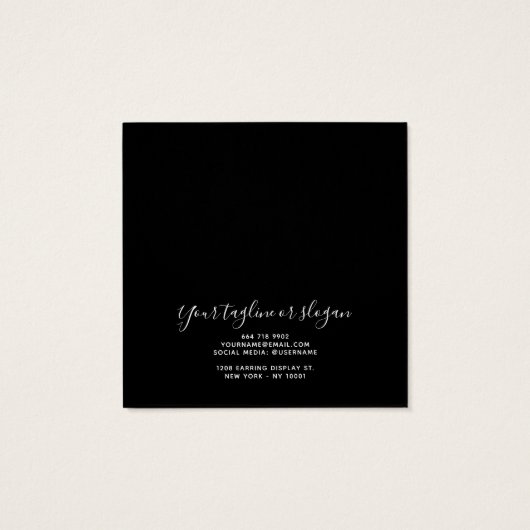 Modernes, schlichtes schwarzes Ohrring-Display (Rückseite)