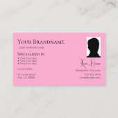 Modernes Schlichtes Schwarzes Rosa mit Monogramm u Visitenkarte (Rückseite)