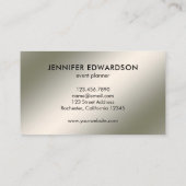 Modernes, schlichtes Silber-beruflich Visitenkarte (Rückseite)