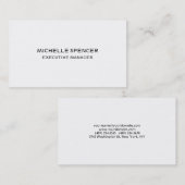 Modernes, Schlichtes und einfaches Schwarz-weiß Visitenkarte (Vorne/Hinten)