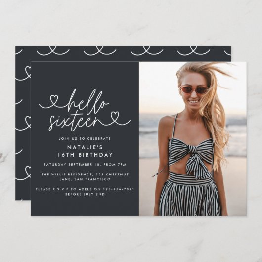 Modernes, schlichtes und elegantes Drehbuch zum 16 (Vorne/Hinten)