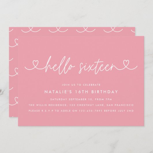 Modernes, schlichtes und elegantes Drehbuch zum 16 (Vorne/Hinten)