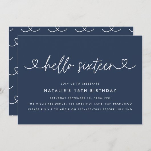 Modernes, schlichtes und elegantes Drehbuch zum 16 (Vorne/Hinten)