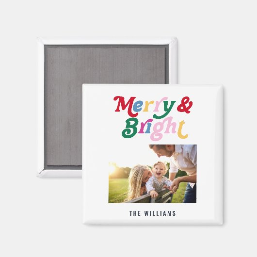 Modernes, schlichtes und farbenfrohes Foto Magnet (Vorderseite/Rückseite)