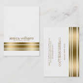 Modernes, schlichtes Weiß mit dekorativem goldenen Visitenkarte (Vorne/Hinten)