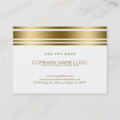 Modernes, schlichtes Weiß mit dekorativem goldenen Visitenkarte (Rückseite)