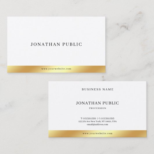 Modernes, schlichtes, weißes Minimalistisches Temp Visitenkarte (Vorne/Hinten)