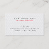 Modernes schlichtes weißes Zigzag-Zickzack Muster Visitenkarte (Rückseite)