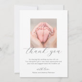 Modernes, schlichtes Welcome Baby Girl Boy Foto Ankündigung (Rückseite)