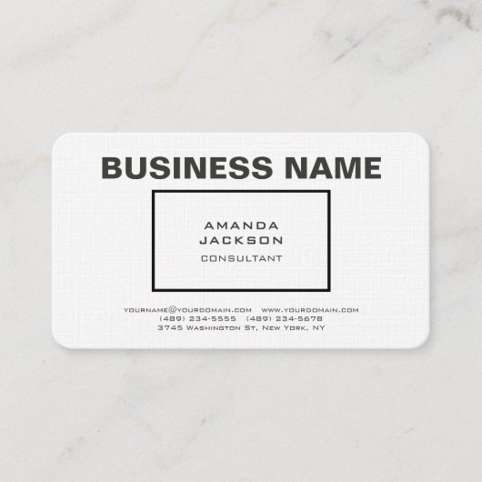 Modernes, Schlichtes, zeitgenössisches Minimalisti Visitenkarte (Vorderseite)